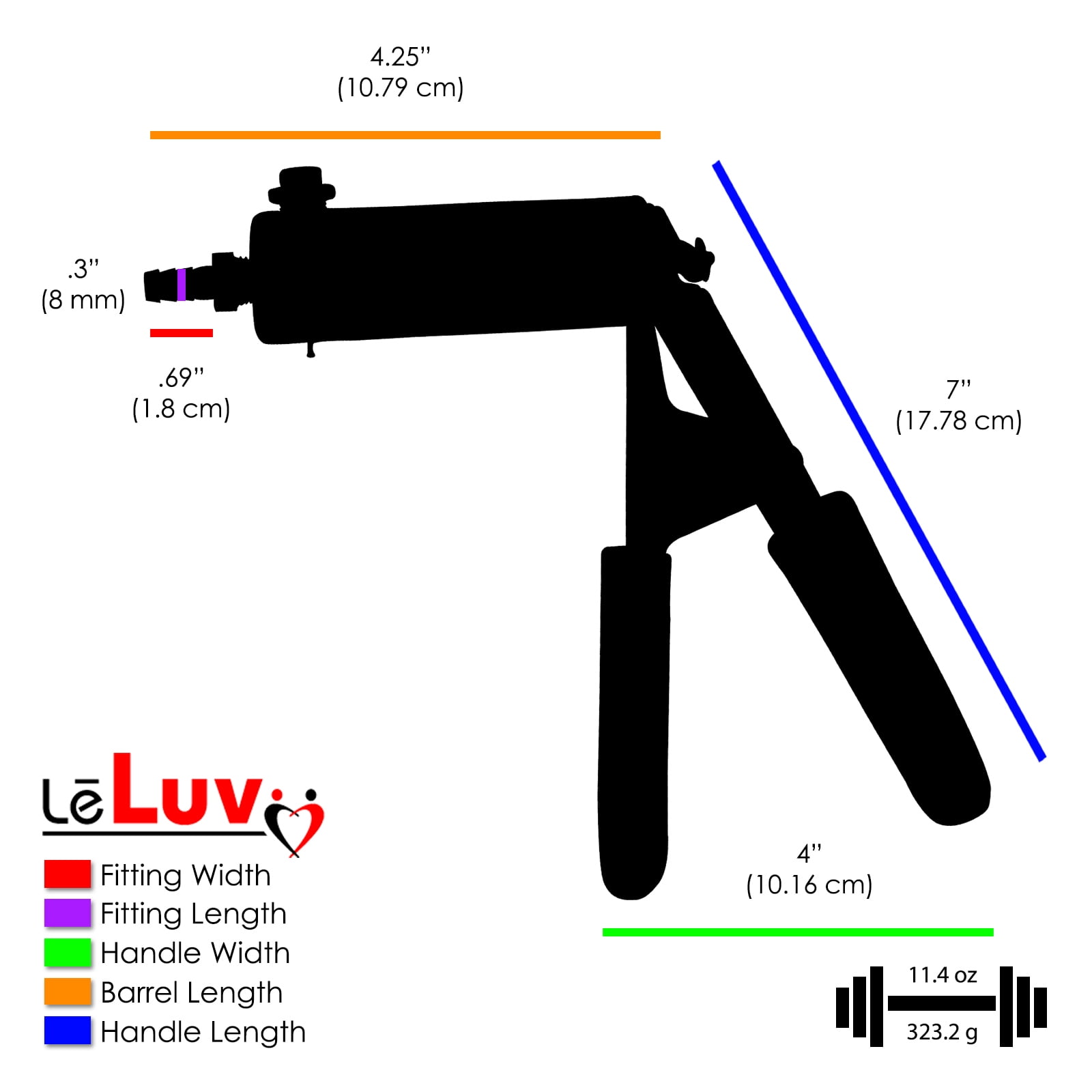 LeLuv Ultima Black Brass Vacuum Pump Handle w/ Clear Hose