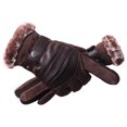 thumbnail image 2 of Guantes de nieve resistentes al viento Guantes de esquí Antideslizantes Ajustable Calor Mantener de cerdo Guantes de snowboard de material cuero para A 6D Marrón, 2 of 8
