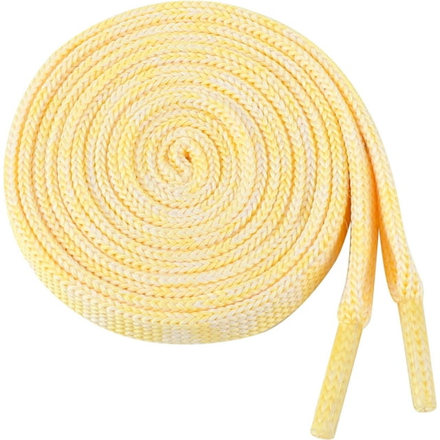 Zhengup Flat Colorful Shoelaces Gradient Colors Shoe Laces for Boots Sneakers 2 Pairs
