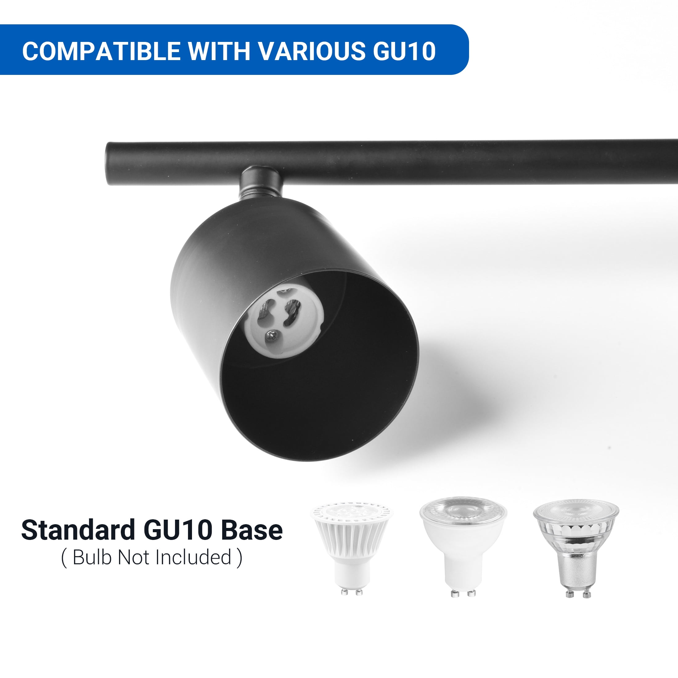 Mainstays 26" Contemporary 4-Light Black Round Back Linear Track Lighting Set