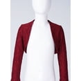 thumbnail image 5 of Zaldita Girls Lace Long Sleeve Shrug Bolero Open Front Cardigan Wedding Flower Dress Cover Up Burgundy 12, 5 of 7