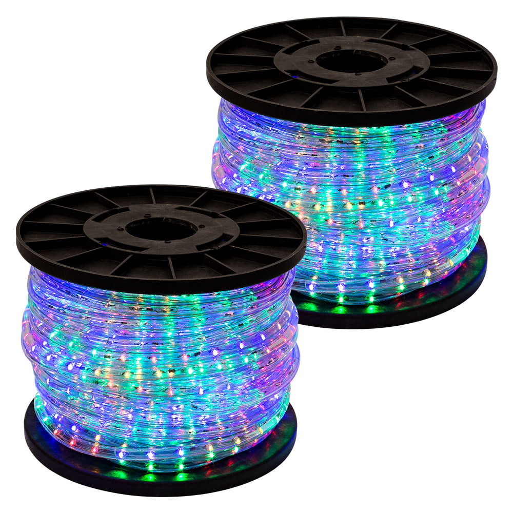 300 Rgb Multi Color 2 Wire Led Rope Light Home Outdoor Christmas Party