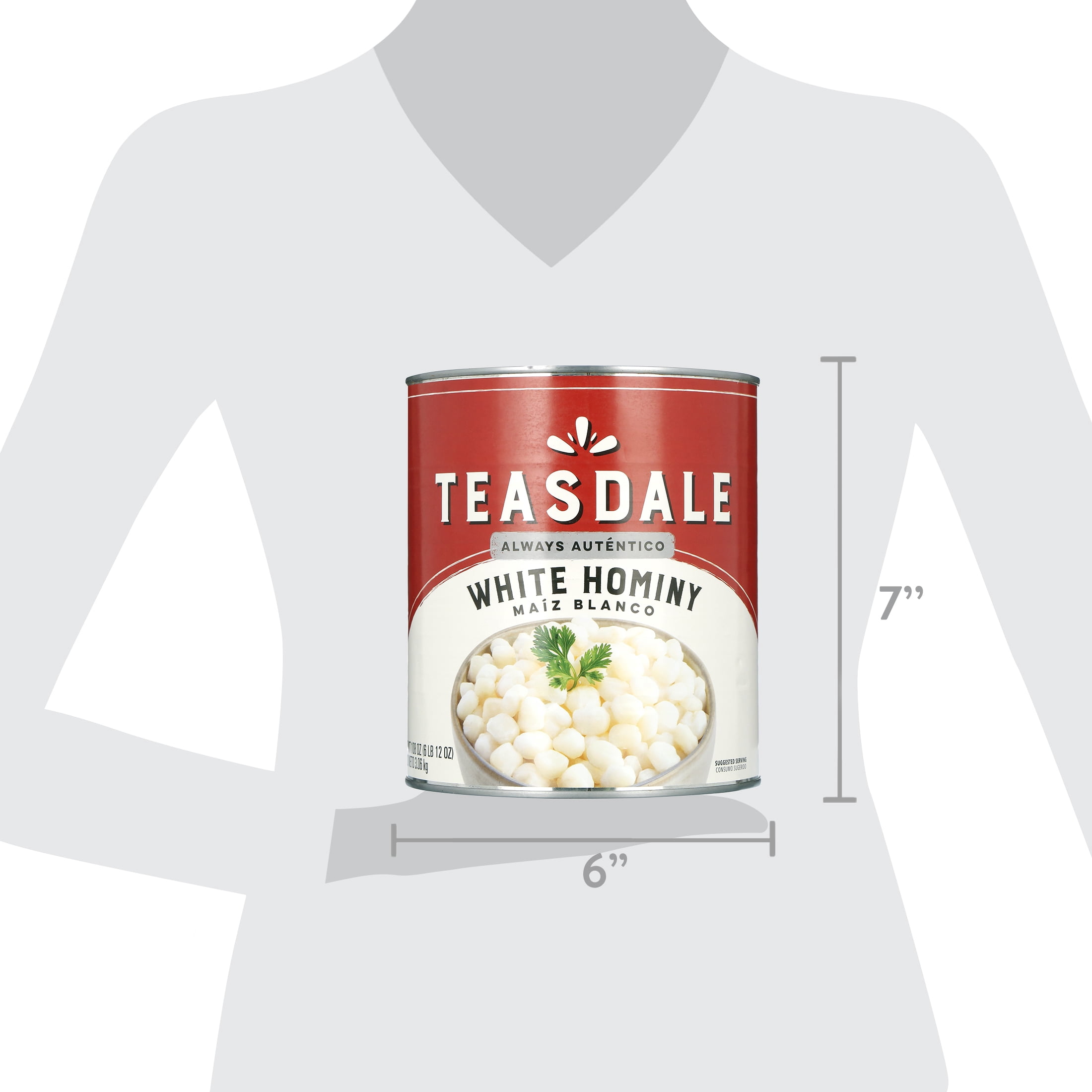 (4 pack) Teasdale Primera Calidad White Hominy, 108 oz