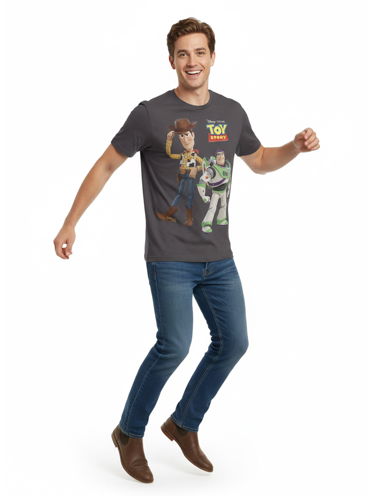 Toy Story, Men's & Big Men's Graphic Tee, Woody n' Buzz, Sizes S-3XL
