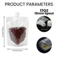 thumbnail image 2 of 50 Pcs 17 OZ Clear Spout Stand Up Pouch, Clear Drink Bags, 15 mm Spout, BPA Free, 2 of 7
