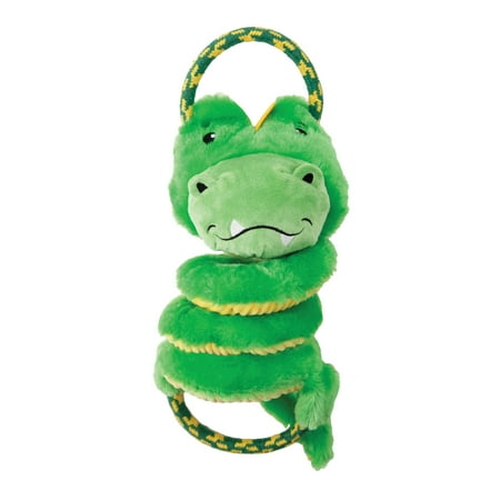 Outward Hound Springys Gator Plush Dog Tug Toy Green Medium