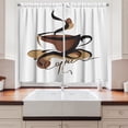 thumbnail image 2 of Ambesonne Coffee Kitchen Curtains, Conceptual Signs Drink, 55"x45", Black Brown Sand Brown, 2 of 3