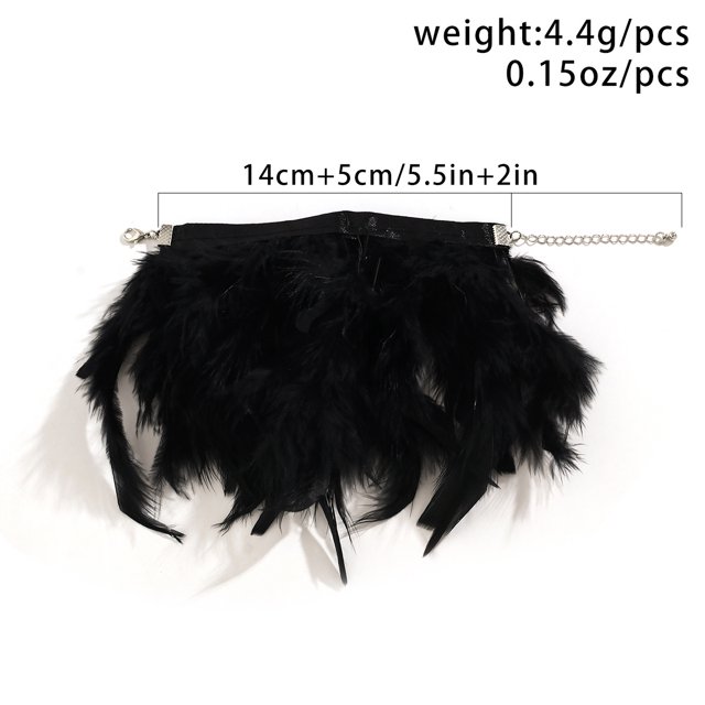 Style Party Short chocker Sweet Cool Feather Collar Ribbon Niche Performance Necklace