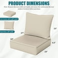 thumbnail image 2 of Kimunuk Outdoor Deep Seat Cushion Set, 24" x 24" x 6.5" Patio Furniture Chair Cushions Replacement for Sofa Couch, Cream, 2 of 6
