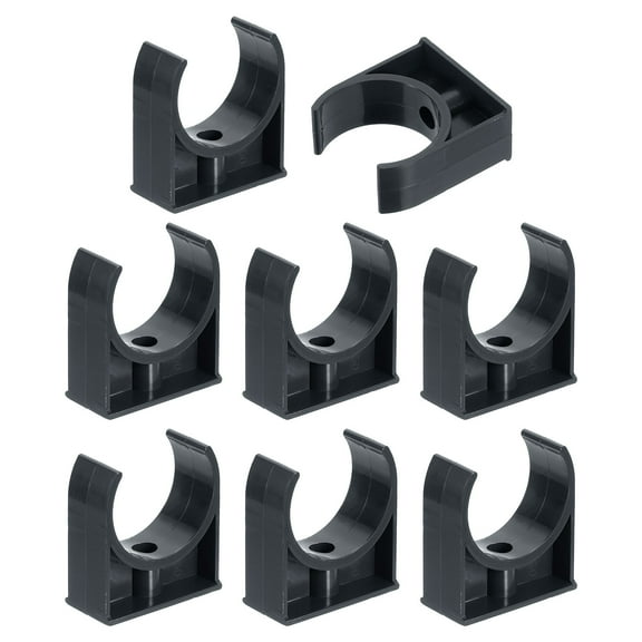 8Pcs Water Pipe Clamps Clips, U-Shaped Holder Buckles for 50mm OD, Black