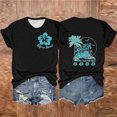 thumbnail image 4 of Mujeres Impreso Casual Top, Manga Corta Cuello Redondo Blusa para la Primavera Y el Verano, Camiseta de Moda, Toda la Temporada de la Fiesta, 4 of 6