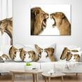 thumbnail image 3 of Designart Lion and Lioness Roaring - Abstract Throw Pillow - 18x18, 3 of 4