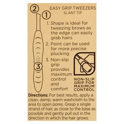 Equate Stainless Steel Easy-Grip Slant-Tip Tweezers, 1 Count