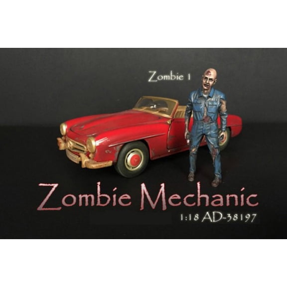 Zombie Mechanic I, Blue - American Diorama 38197 - 1/18 scale Figurine - Diorama Accessory