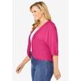 thumbnail image 3 of Woman Within Plus Size Rib Trim Cardigan Shrug Sweater, 3 of 6