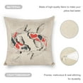 thumbnail image 4 of Watercolor Koi Fish Linen Throw Pillow Covers Decorative Pillow Cases Cushion Case Couch Pillows Cover for Sofa Bedroom Living Room Car 18x18 inch Set of 2, 4 of 8