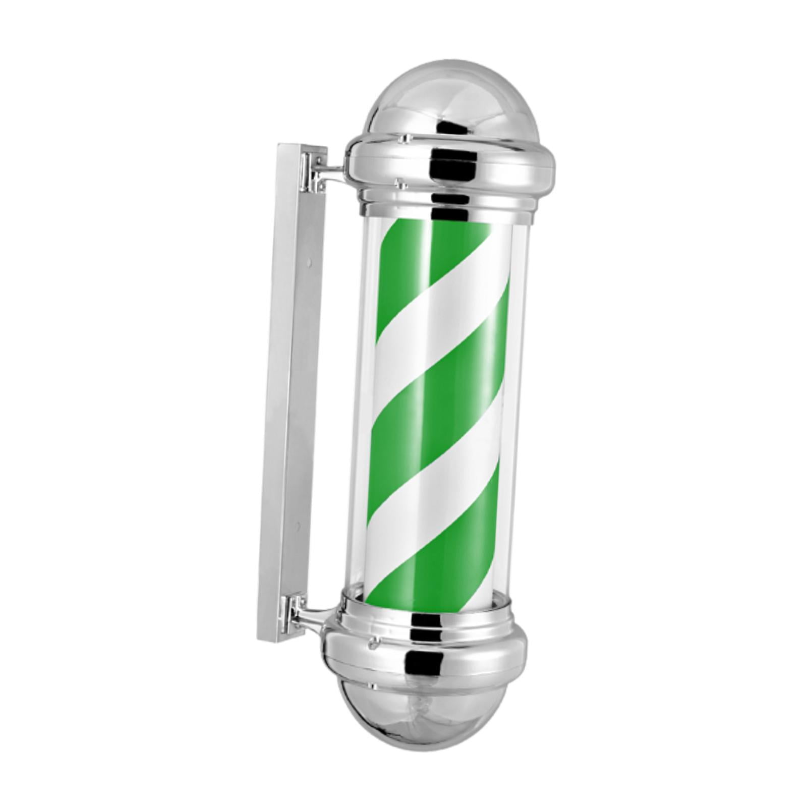 TOOYFUL Barber Pole Light Hair Salon Signage Light Sturdy,Waterproof,Salon Open Sign Light Salon Rotating Light for Indoor Hair Salon Green White
