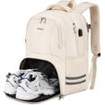 thumbnail image 1 of Mochila deportiva Ytonet para mujer y hombre con compartimento para zapatos, color beige, 1 of 6