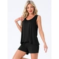 thumbnail image 3 of DARING DIVA Women's 2-Piece Rainbow Tank Tops with Shorts Stripe Pajama Set S Black, 3 of 6