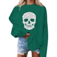 thumbnail image 6 of Wiyuqeen Spooky Season Womens Sweatshirts Halloween Fall Sweat Shirts Long Sleeve Crew Neck Thin Fleece Graphic Pullover Holiday Party Outfits S-XXL, 6 of 7