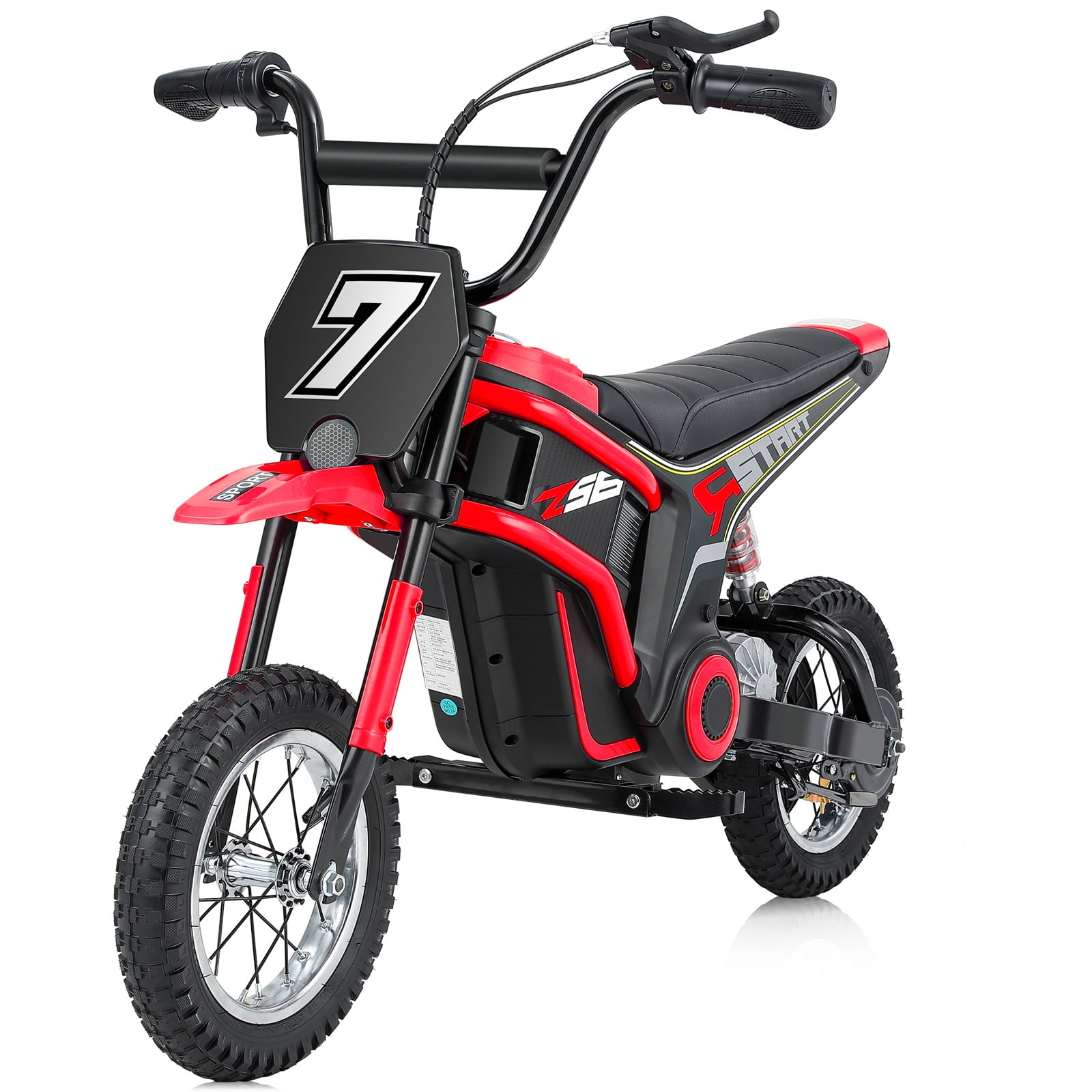 24V Dirt Bike,Neche 250W Electric Powered Motorcycle,Ride on Dirt Rocket with Shock Absorption Suspension for Kids Age 13+,Red
