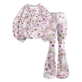 thumbnail image 5 of Grblisyd Girls Outfits Size 10-12 2 Piece Long Sleeve Crew Neck Cute Cartoon Print Sweatshirt Top and Flare Pants Set, 5 of 7