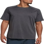 Under Armour(R) UA TechTM 2.0 Short Sleeve Tee for Men - UA TechTM Fabric - Crew Neck - Raglan Sleeves Carbon Heather/Black XL Tall One Size