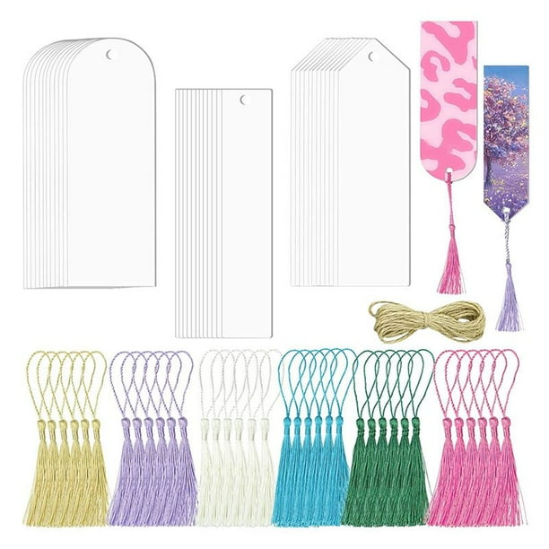 73 Uds. de Marcadores AcríLicos en Blanco, Marcadores de Libros AcríLicos de SublimacióN, Proyectos de Manualidades DIY, Accesorios de SublimacióN para Mujeres