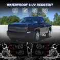 thumbnail image 5 of MOSTPLUS Pair Black Headlights Smoke Lens for 2007-2013 Chevy Silverado 1500 2500 3500 w/ Amber Corner, 5 of 6