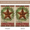 thumbnail image 2 of Barn Star Wreath Happy Winter Double Sided Merry Christmas House Flag 28 x 40 inch, 2 of 6