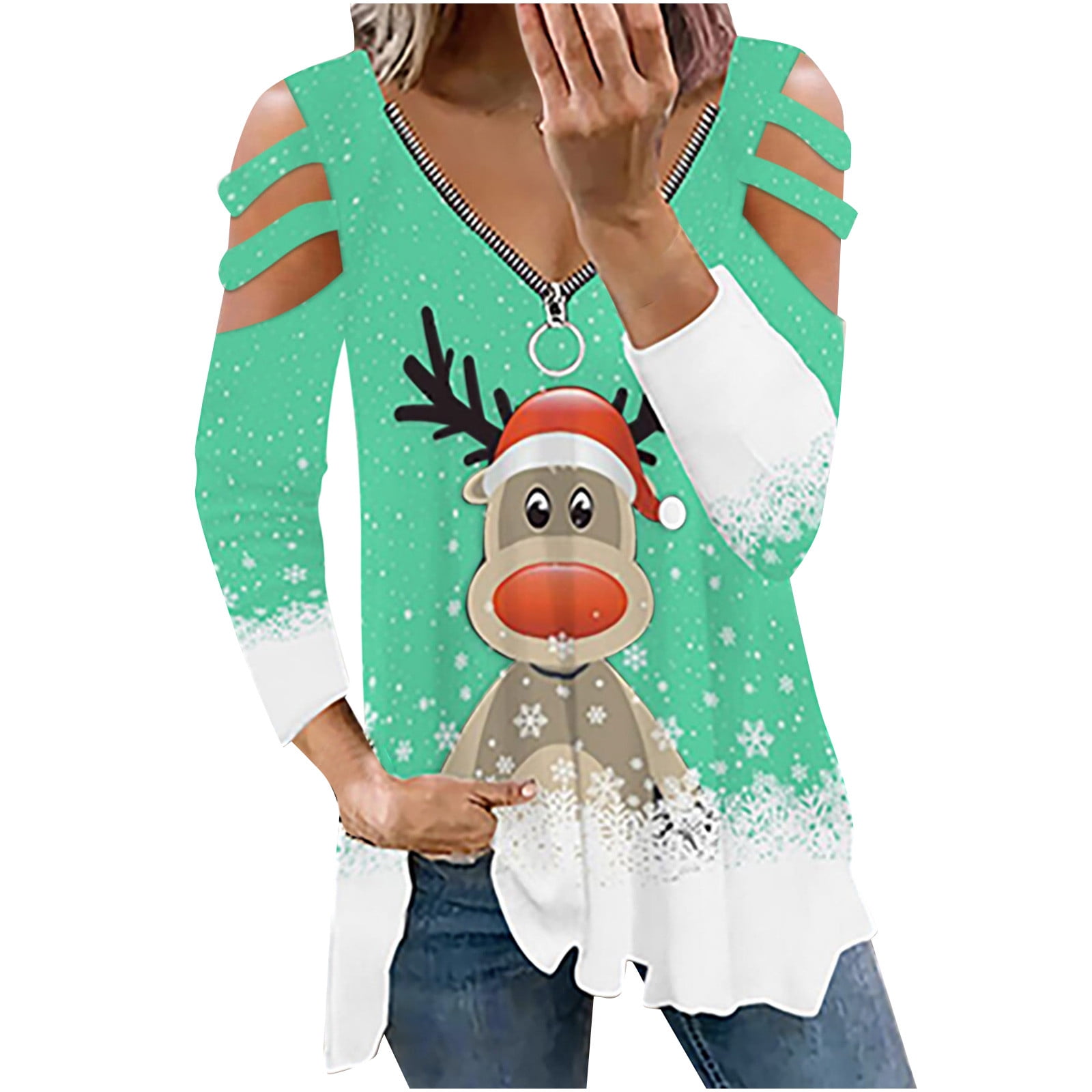 LWZWM Christmas Tops for Women Fall Blouses Trendy Tops Short Sleeve V