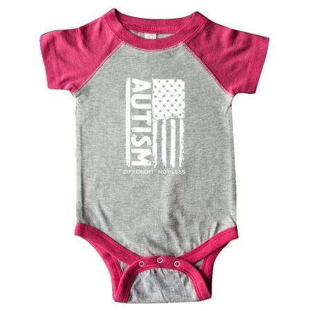 

Inktastic Autism American Flag Different not Less Gift Baby Boy or Baby Girl Bodysuit