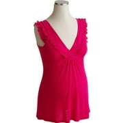 Maternity Sleeveless Jersey Ruffle Top