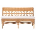 thumbnail image 2 of bali & pari Oxford Bohemian Light Honey Rattan Dining Bench, 2 of 6