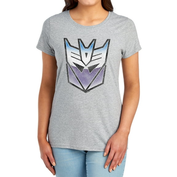 Transformers Vintage Decepticon Logo Women's T Shirt, Athletic Heather, Small