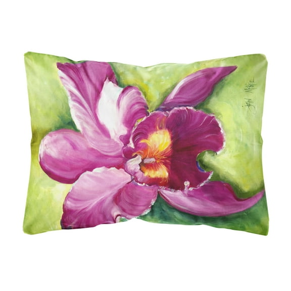 Carolines Treasures JMK1120PW1216 Orchid Canvas Fabric Decorative Pillow  12H x16W multicolor