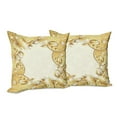 thumbnail image 6 of Ambesonne Vintage Throw Pillow Cover 2 Pack, Golden Floral Ornament, 20", Cream Yellow, 6 of 6