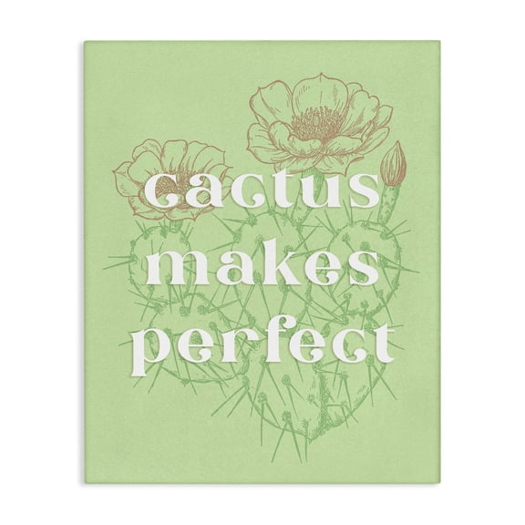 Stupell Industries Cactus Makes Perfect Plants & Flowers Painting Wrapped Canvas Art Print Wall Art, 16 x 20