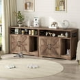 thumbnail image 5 of VEANERWOOD Cat Litter Box Enclosure with Cat Scratch Pad,Hidden Cat Washroom Furniture with Entry Open Compartment,Rustic Brown, 5 of 7