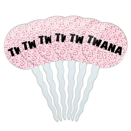 Pink Speks Twana Cupcake Picks Toppers Set of 6 Pink Speckles Pink Speks Twana Cupcake Picks Toppers Set of 6 Pink Speckles