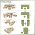 thumbnail image 4 of 7 Pieces Patio Furniture Set, All-Weather Rattan Sectional Sofa Set with Pillows, Outdoor Conversation Sets for Garden, Backyard, Balcony, Brown, 4 of 10