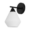 thumbnail image 5 of SAFAVIEH Lyona LED Black Metal Wall Sconce with White Shade, Set of 2, 5 of 8