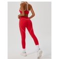 thumbnail image 3 of PISONIC 2pcs Women's High-Waisted Yoga Running Gym Set - Quick-Dry Breathable Workout Outfits with Cross-Back Strap Sports Bra & Leggings, 3 of 11