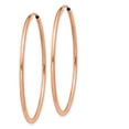 thumbnail image 2 of 14k Rose Gold Polished Endless Tube Hoop Earrings, 2 of 3