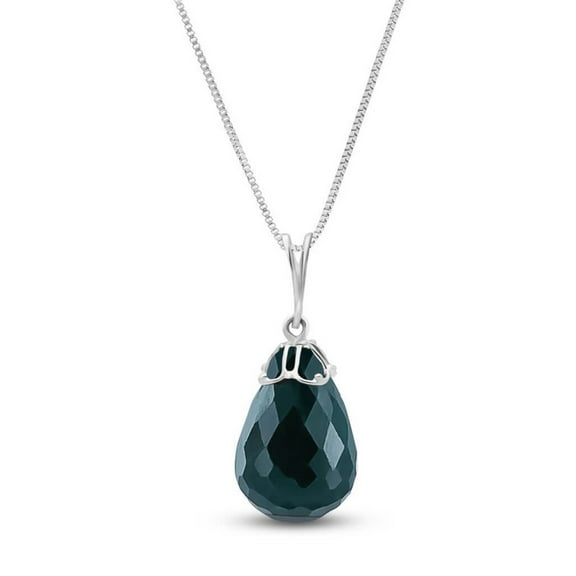 Galaxy Gold 14K Solid Gold Natural Emerald Pendant Necklace for Women - White Gold Fine Jewelry