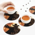 thumbnail image 4 of Leather Coasters with Heat-resistant for Drinks, Golden Sun Cowboy -标题2 Round Shape, 4 of 5