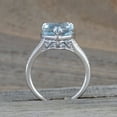thumbnail image 5 of YATLTE Engagement Rings, Gem Stone King Sterling Silver for Women, Emerald Cut Created Blue Aquamarine Solitaire CZ Wedding Band Promise Ring for Her, 5 of 6