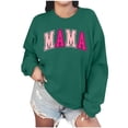 thumbnail image 1 of Sudadera Penkiiy Mama Mujer Oversize Glitter Patch Mama Crewneck Sudaderas Mama Print Manga Larga Moda Suelta Suéter M Verde, 1 of 7
