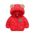 thumbnail image 4 of Toddler Winter Coat for Boys Puffer Jacket Kids Zip up Long Sleeve Thicken Windproof Jacket Outwear Warm Bear Hooded Outdoor Coats Winter Clothes for Baby Girl 2-3 Years, 4 of 5