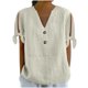 thumbnail image 1 of Camisola de Color Sólido de Ajuste Suelto de Algodón de las Mujeres sin Mangas, Casual Cuello Redondo Superior, 1 of 6